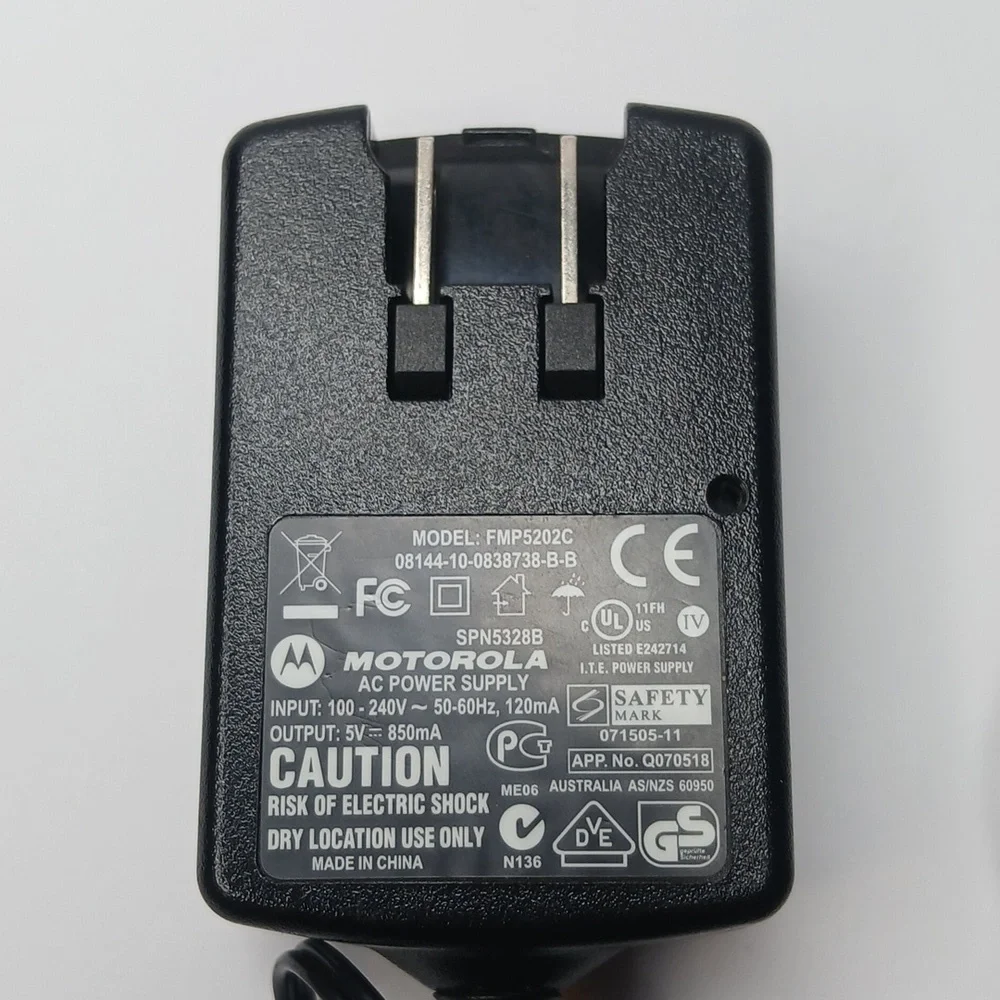 Motorola Wall Charger Unisex‎ OS Black Micro USB Power Adapter FMP5202C SPN5328B
